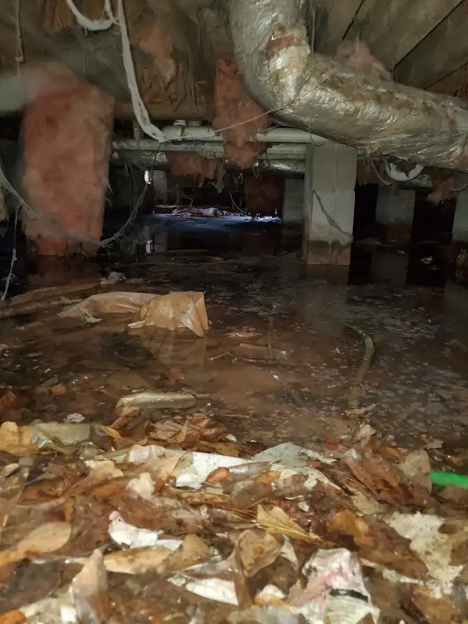 Crawl space flood assessment for Commercial Water Damage Restoration in Matthews